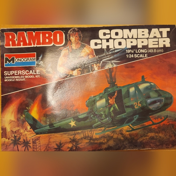 Monogram Rambo Combat Chopper 1:24 Scale 19 5/8" long Super Scale - Picture 1 of 5